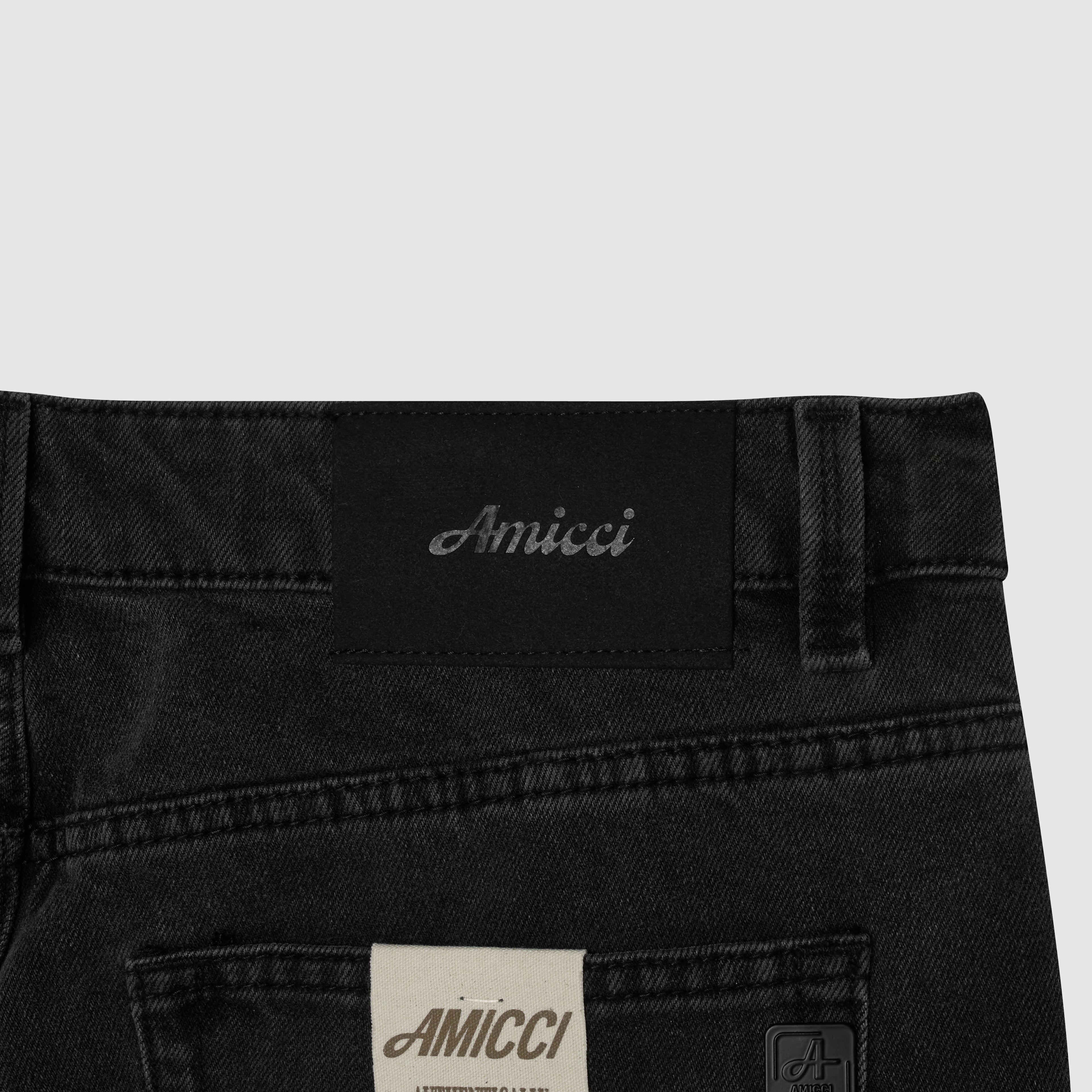 Jeans Panelados Lavados Negros Knox