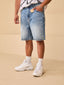 Akoya Pearl Denim Shorts Blue