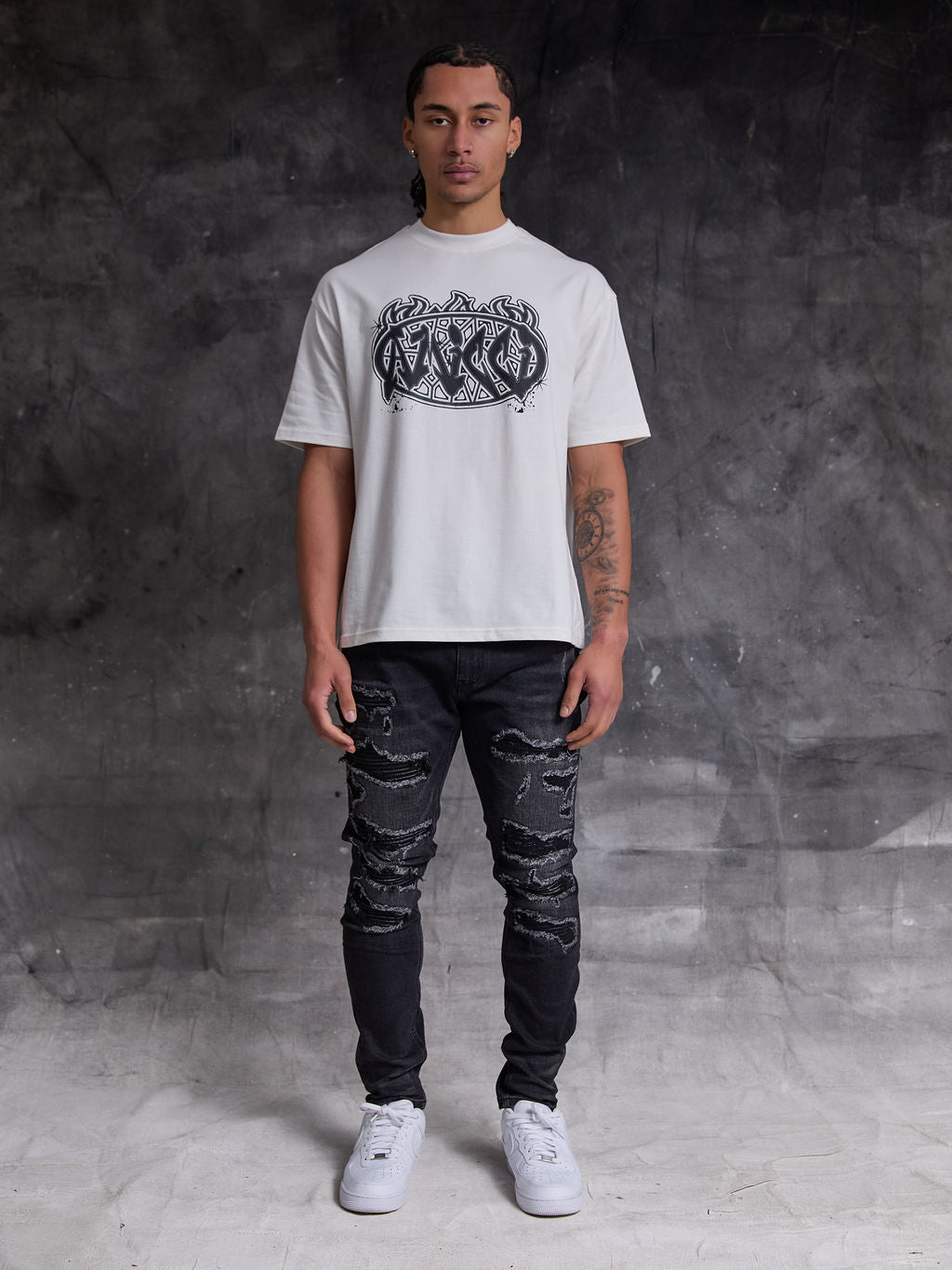 Rocco Heavy Ripped Zwarte Skinny Jeans