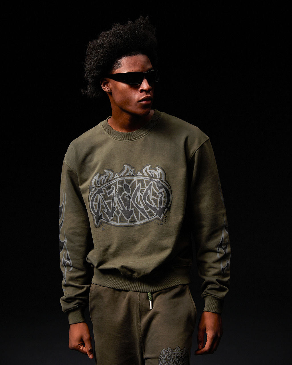 Honova Graphic Crewneck Green