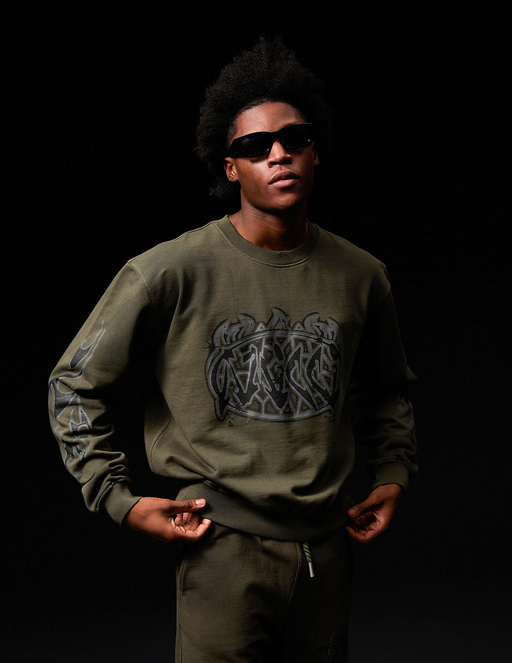 Honova Graphic Crewneck Green