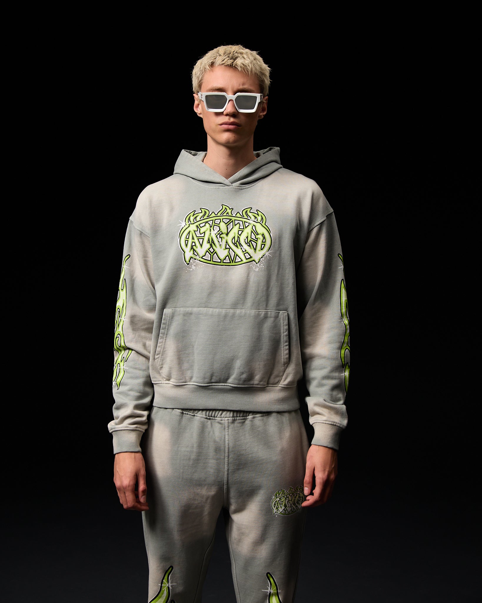 Paola Graphic Hoodie Grey