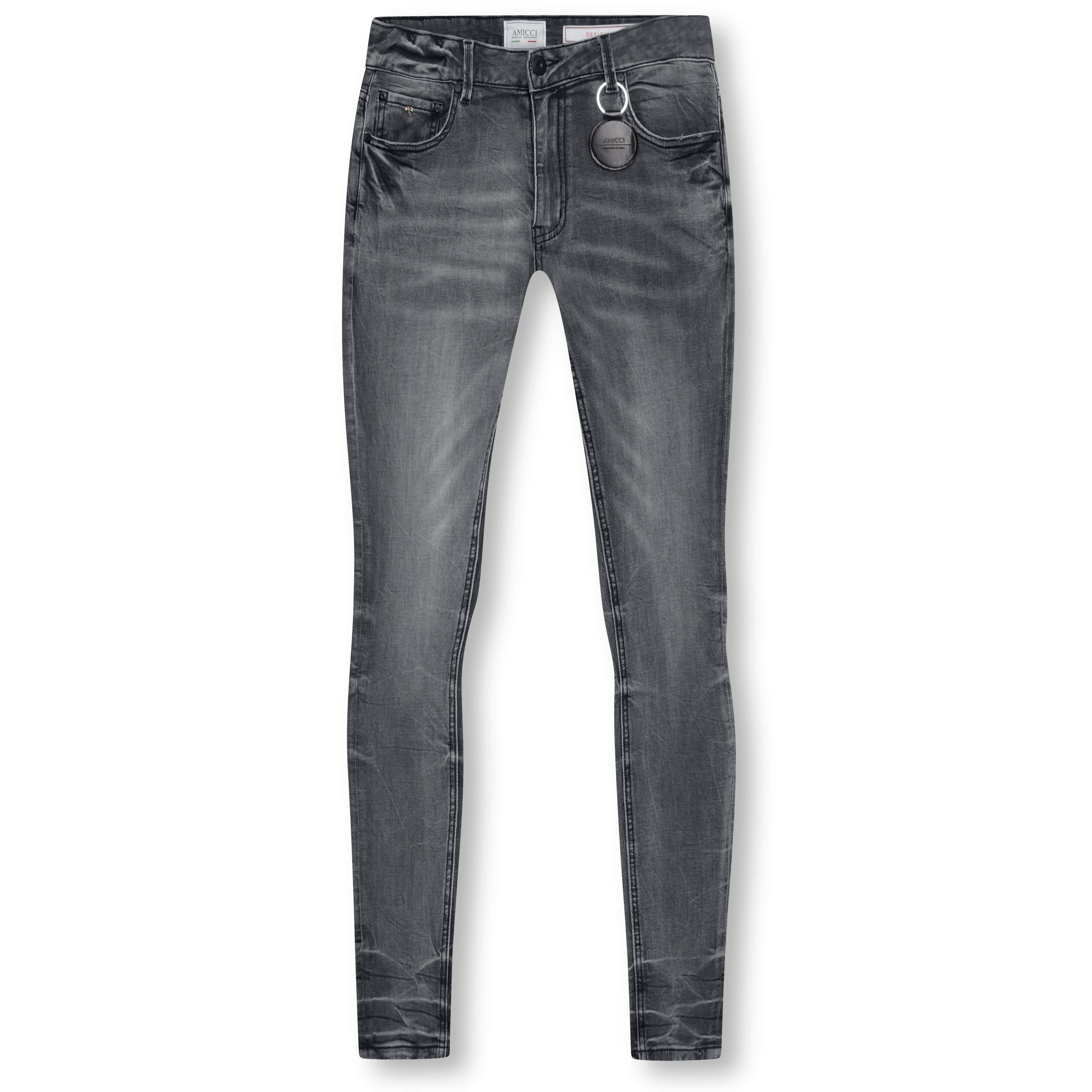 - Denim Fit Jeans Slim Amicci Roma Premium Grey