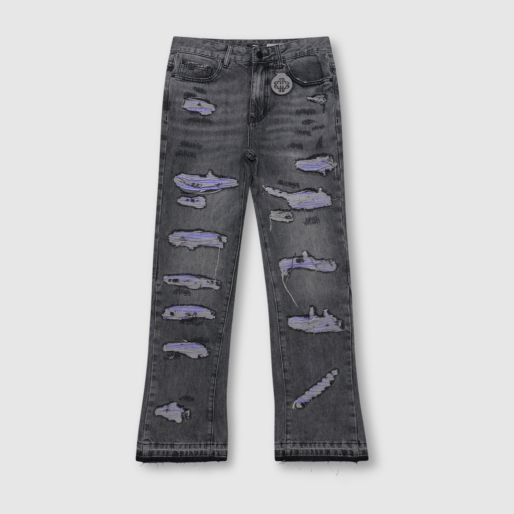 Trivoni Midden Grijs Flare Jeans