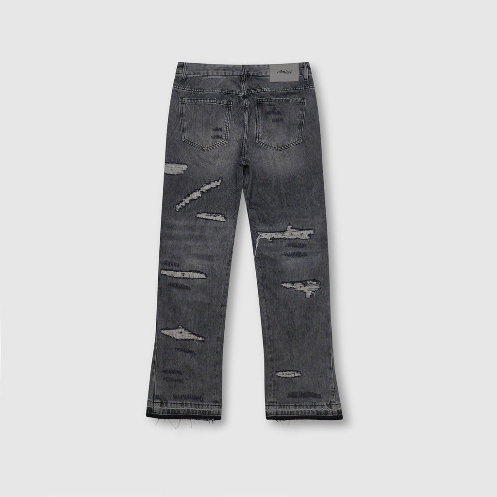 Trivoni Midden Grijs Flare Jeans