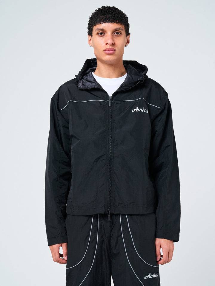 Carson Black Windbreaker