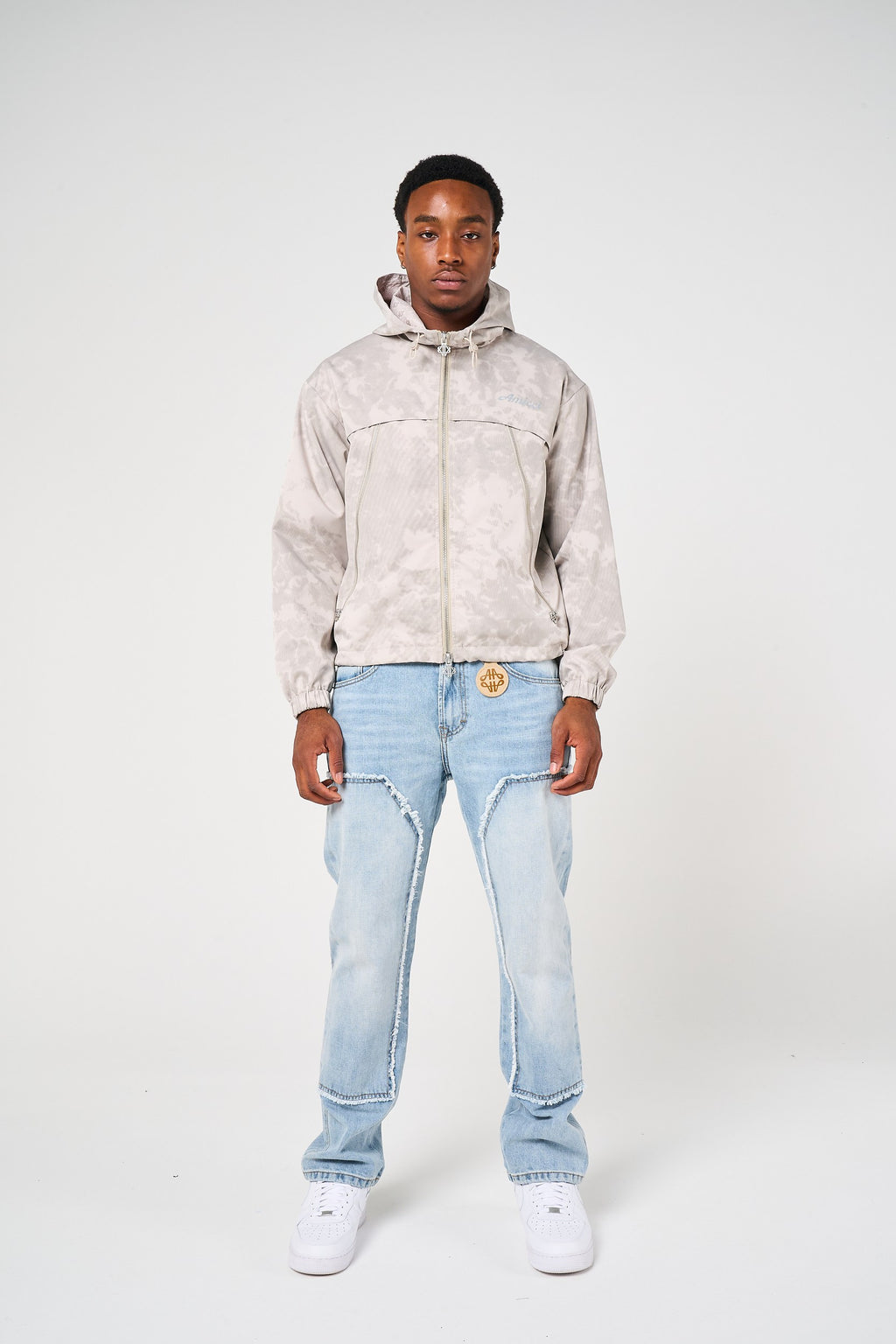 Bowery Beige Zipped Windbreaker