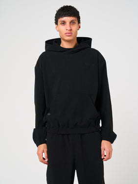 Cylinder Black Needlecord Hoodie