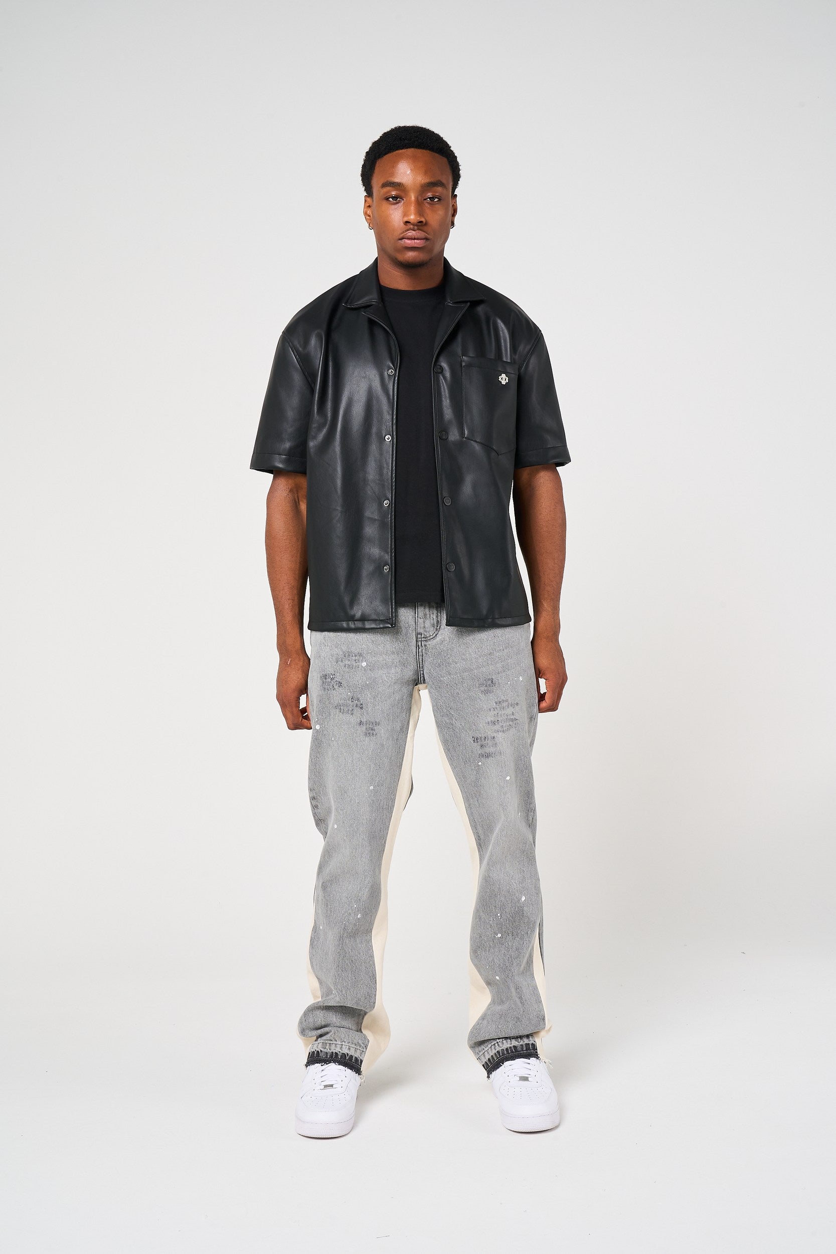 Drīver Leather Overshirt Black