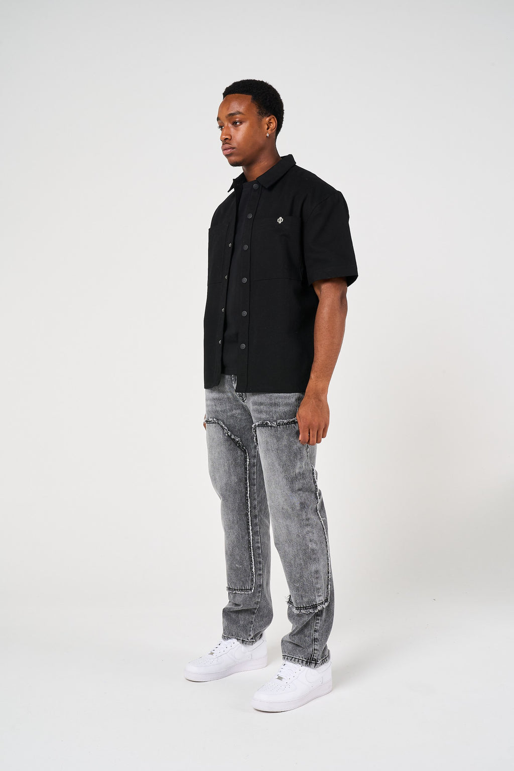 Blaise Cotton Twill Black Shirt