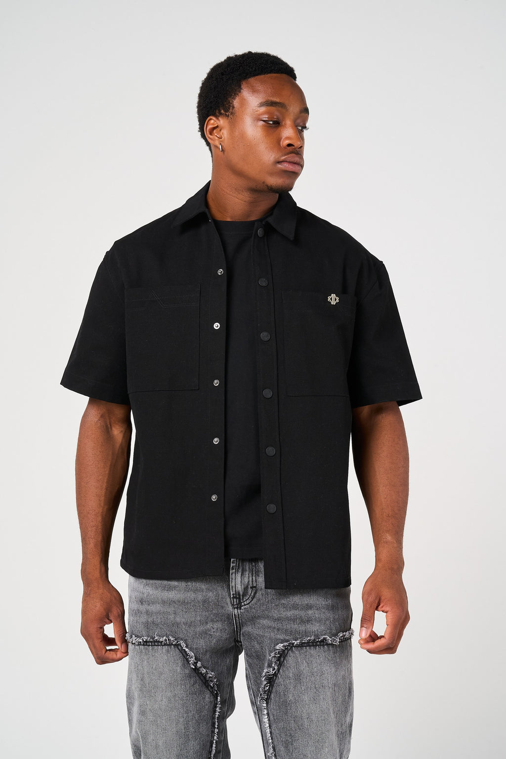 Blaise Cotton Twill Black Shirt