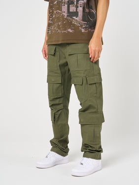 Terron Khaki Cotton Twill Pants