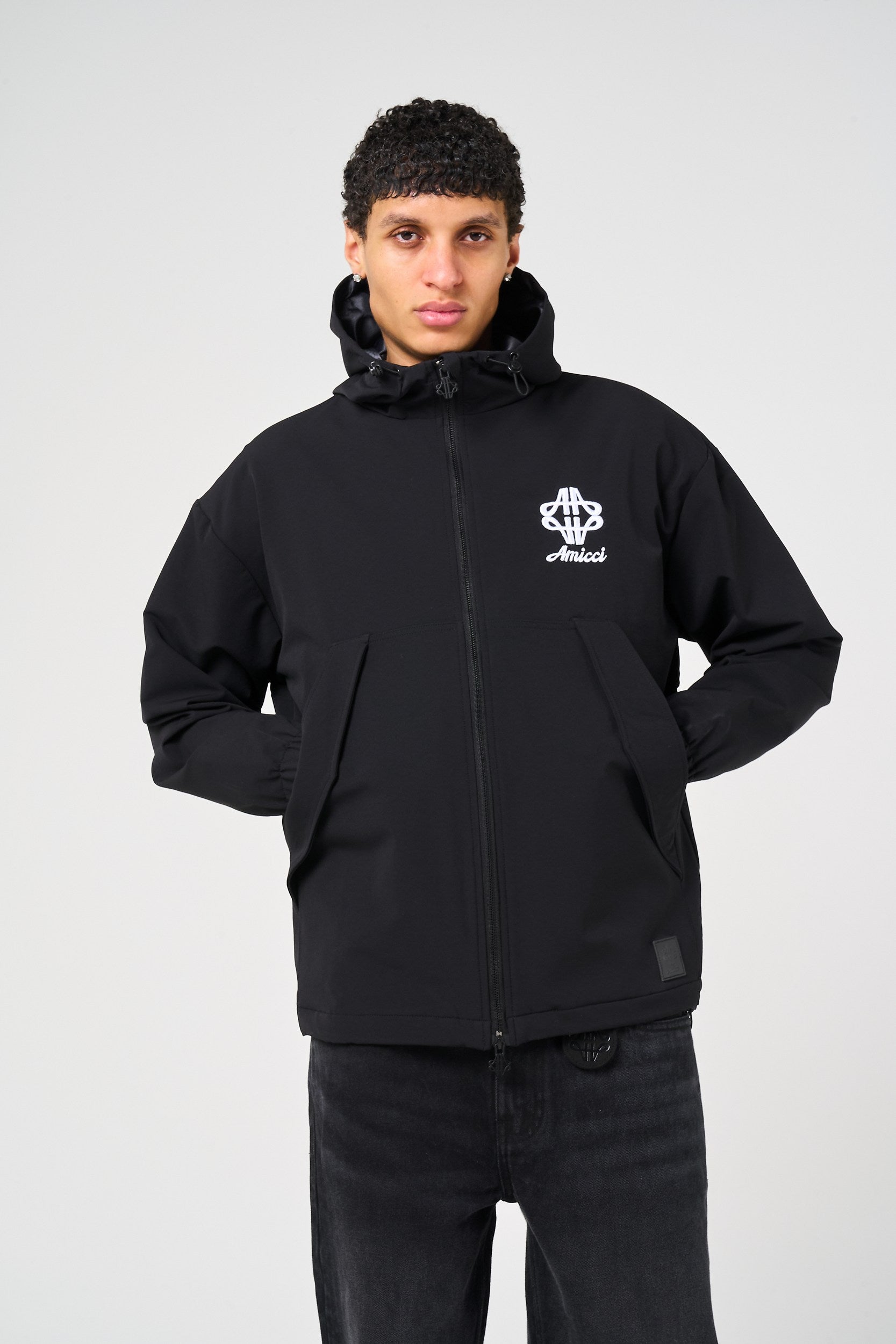 Crosby Black Longline Windbreaker