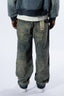 Manuel Heavy Ripped Tinted Blue Baggy Jean