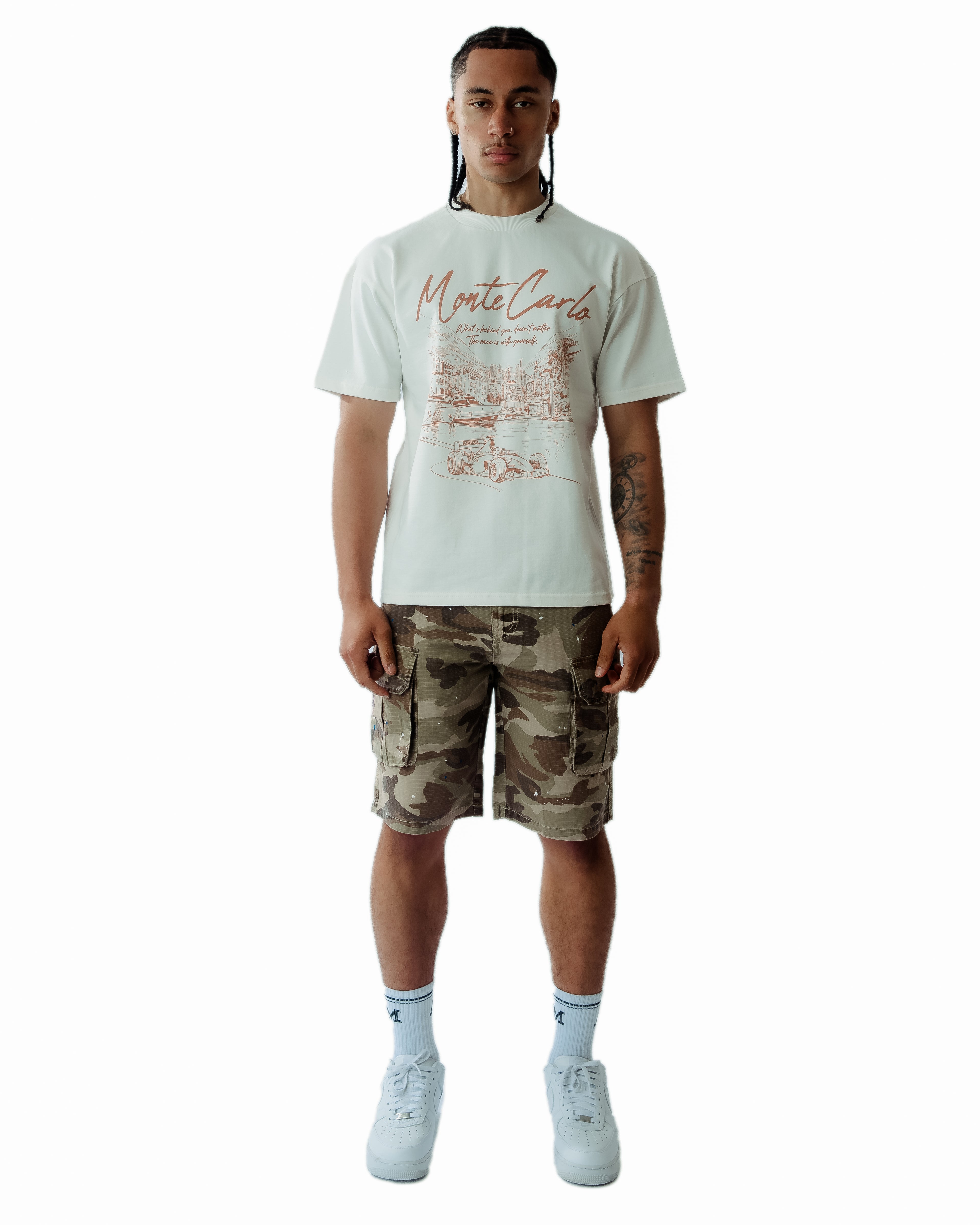Flavio Beige Camo Shorts
