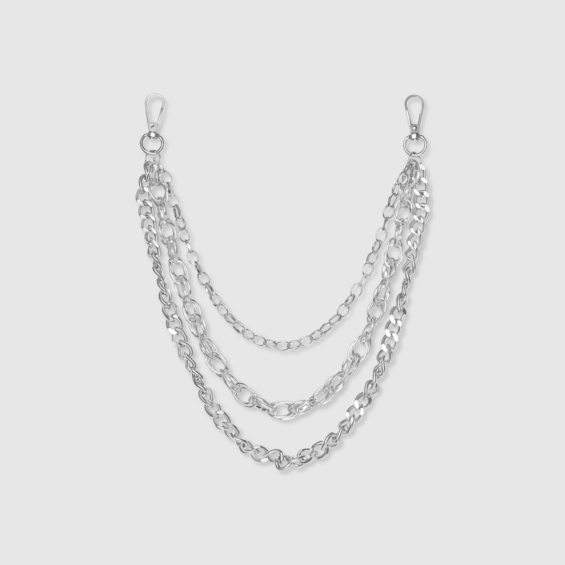 Collar de cadena en capas de plata
