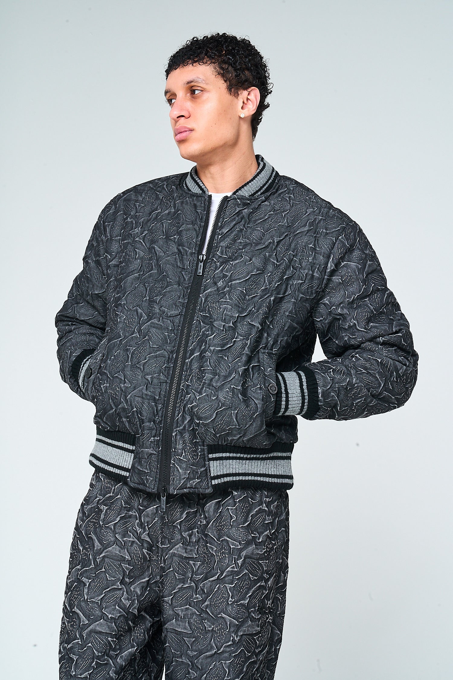 Fonsie Textured Bomber Jacket