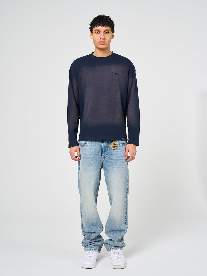 Pandan Marine Wafel T-shirt Lange Mouw