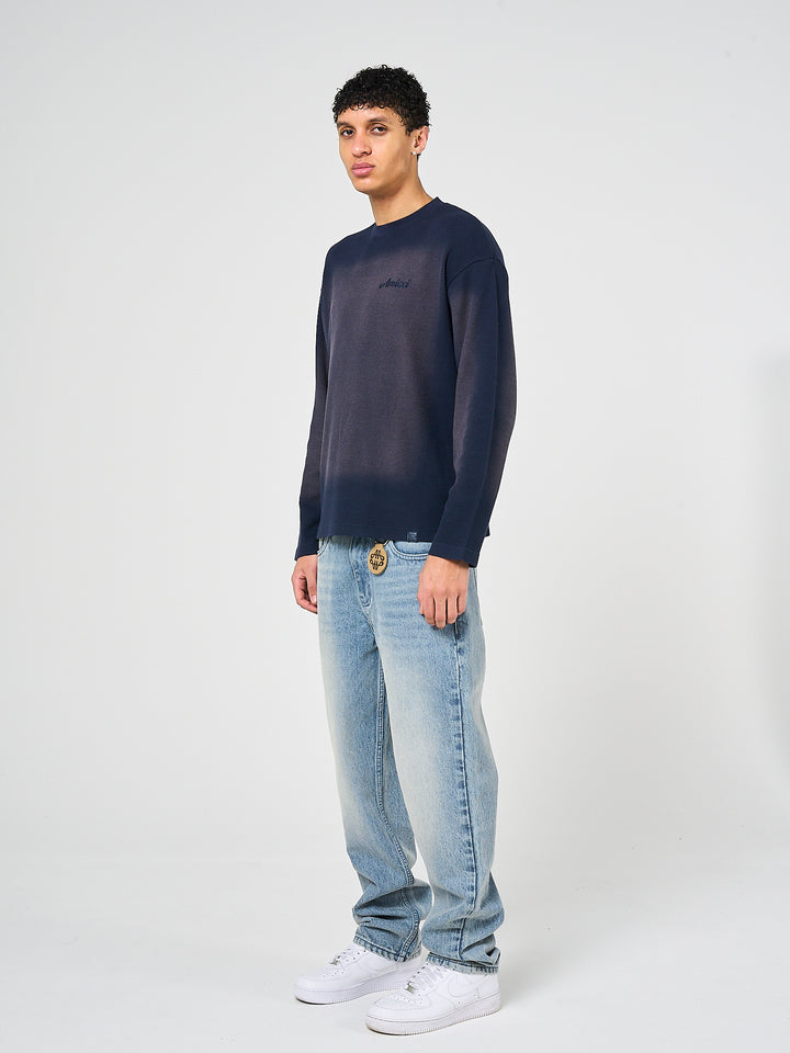 Pandan Marine Wafel T-shirt Lange Mouw