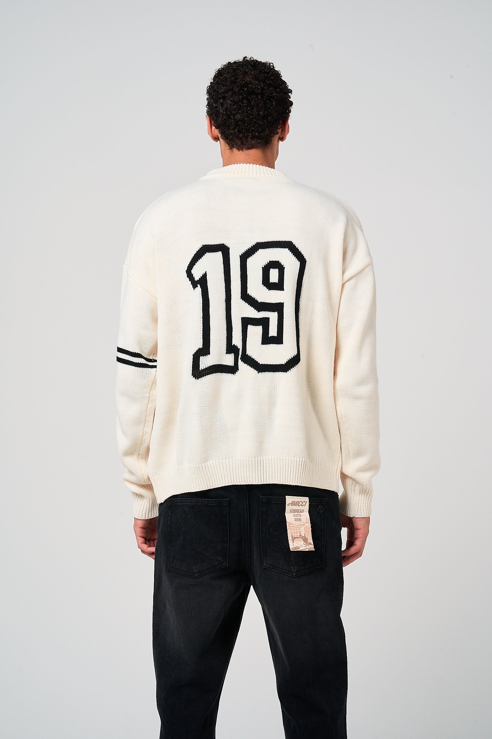 Nantes Long Sleeve White Knitted T Shirt