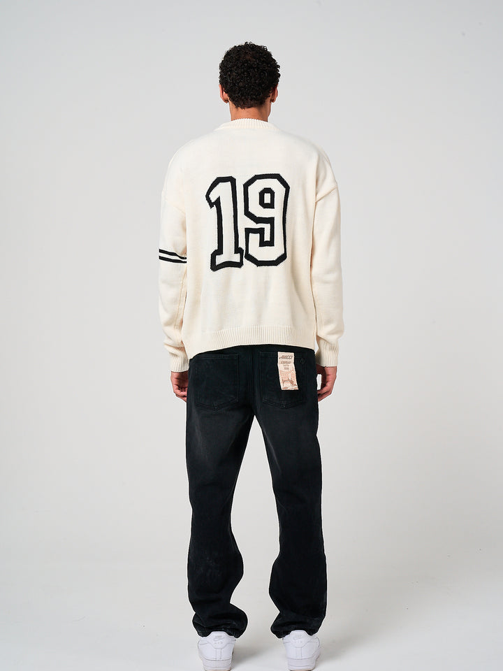 Nantes Long Sleeve White Knitted T Shirt