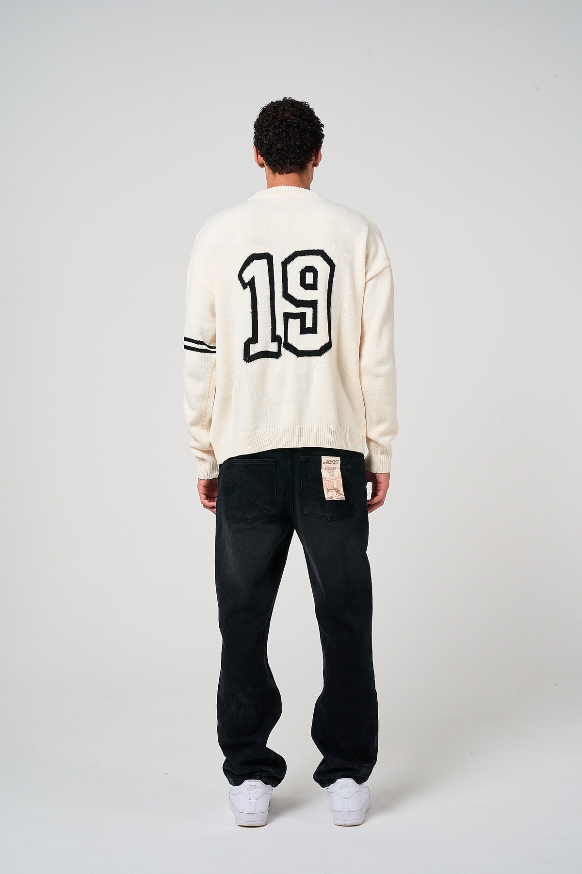 Nantes Long Sleeve White Knitted T Shirt