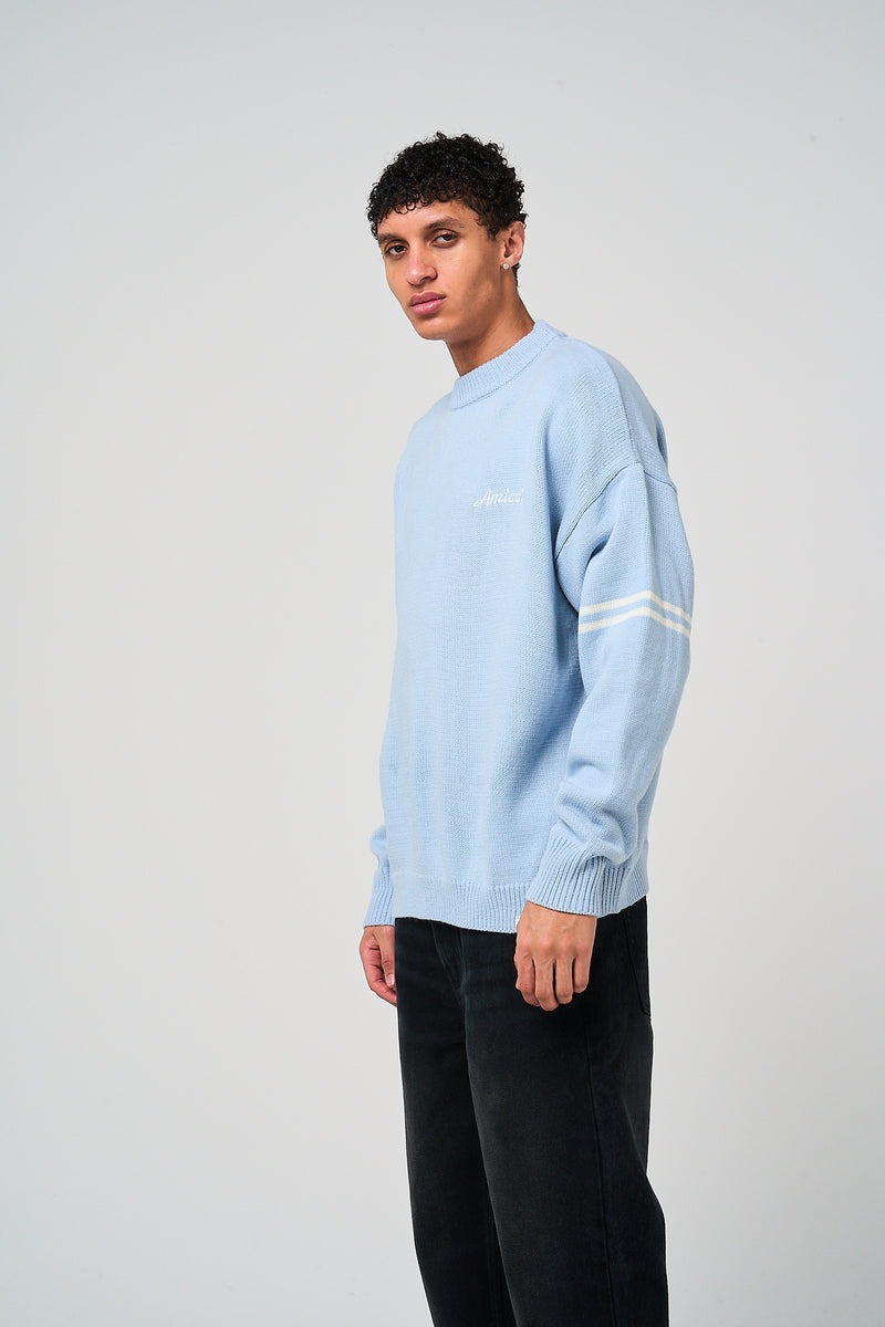 Nantes Gebreid T-shirt met lange mouwen, blauw