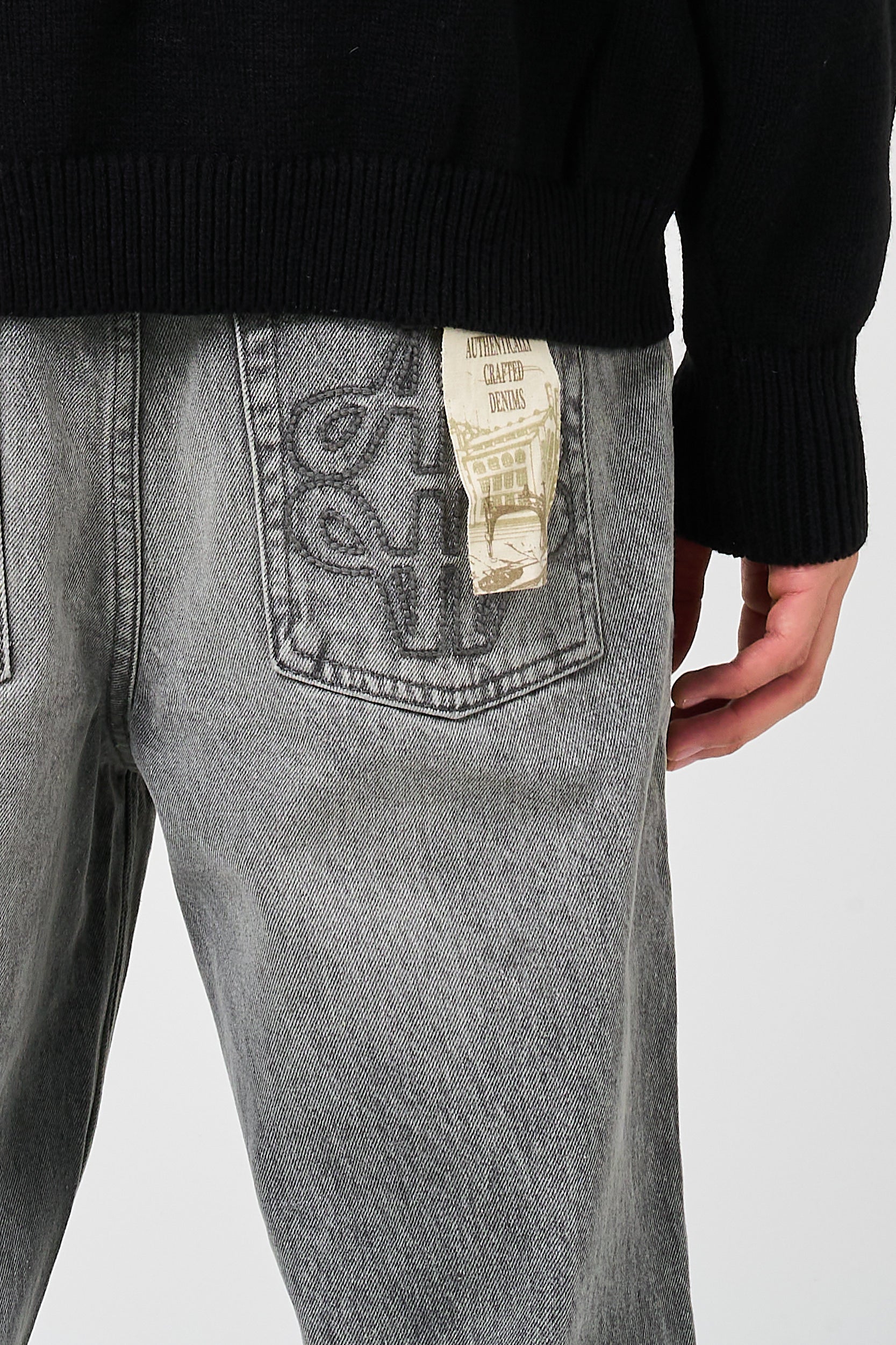 anuans Slim straight denim　GREY Slim straight denim