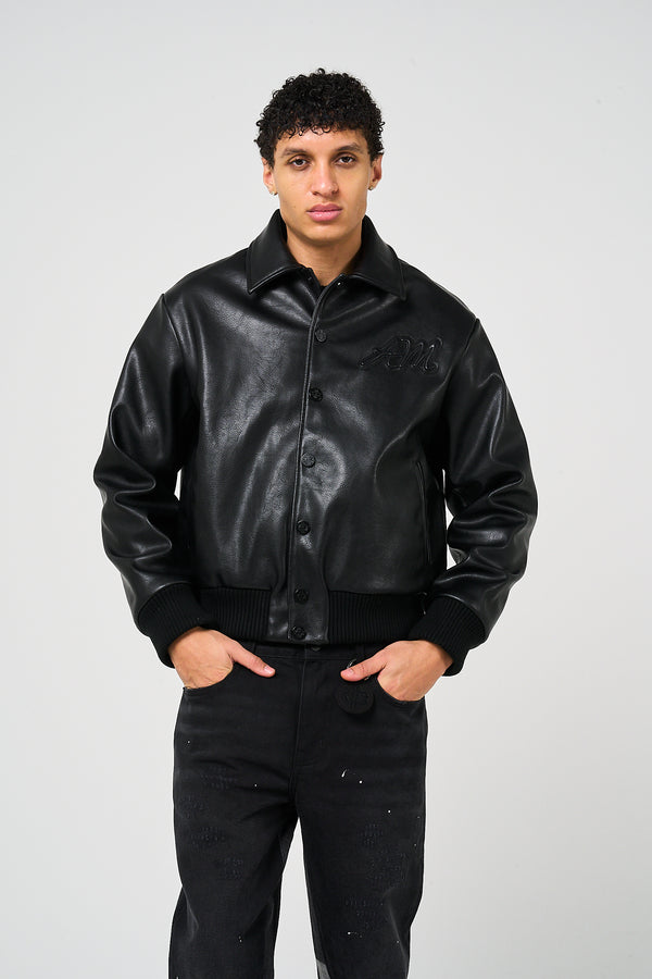 Fulton Leren Varsityjack