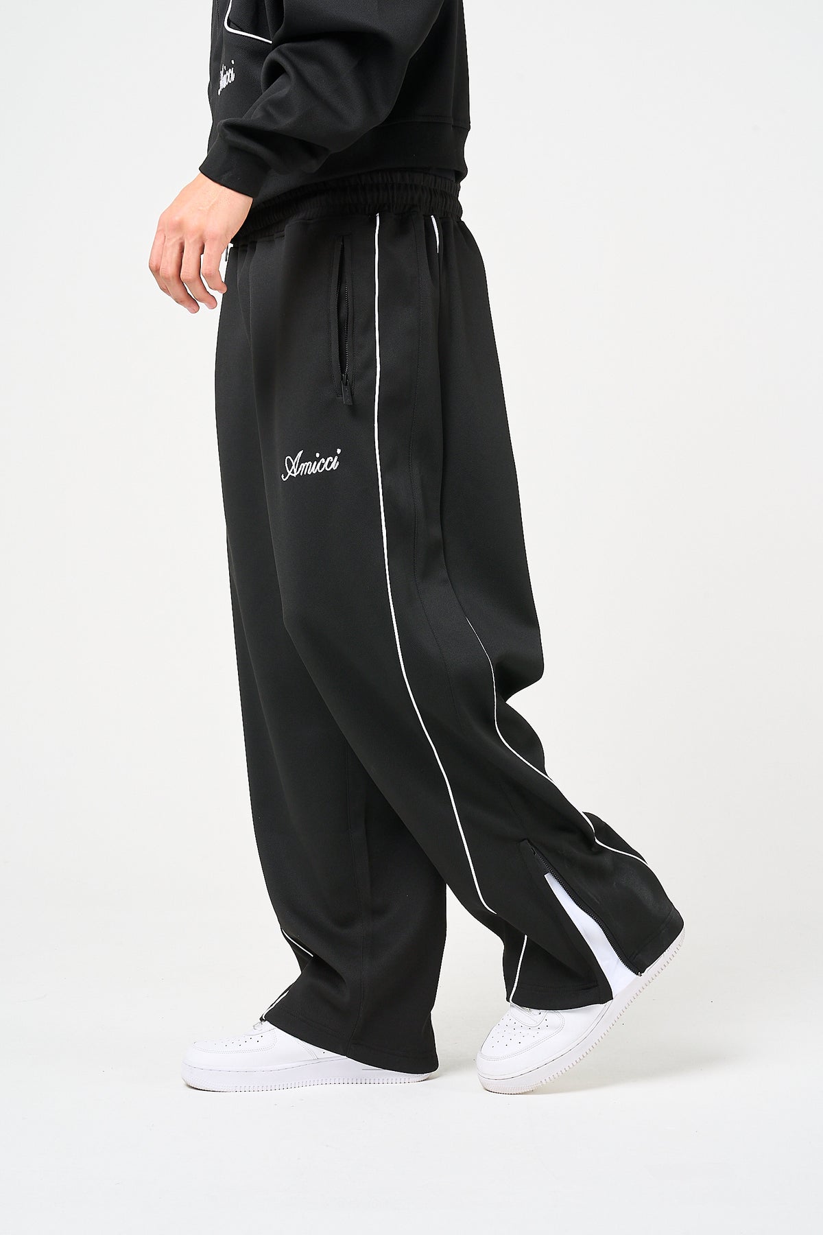 Bleecker zwarte joggingbroek met rits