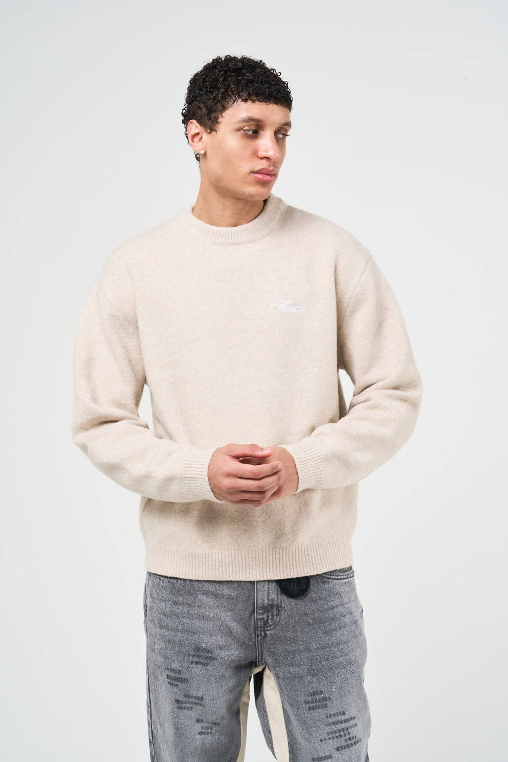Dexter Beige Knitted Sweatshirt