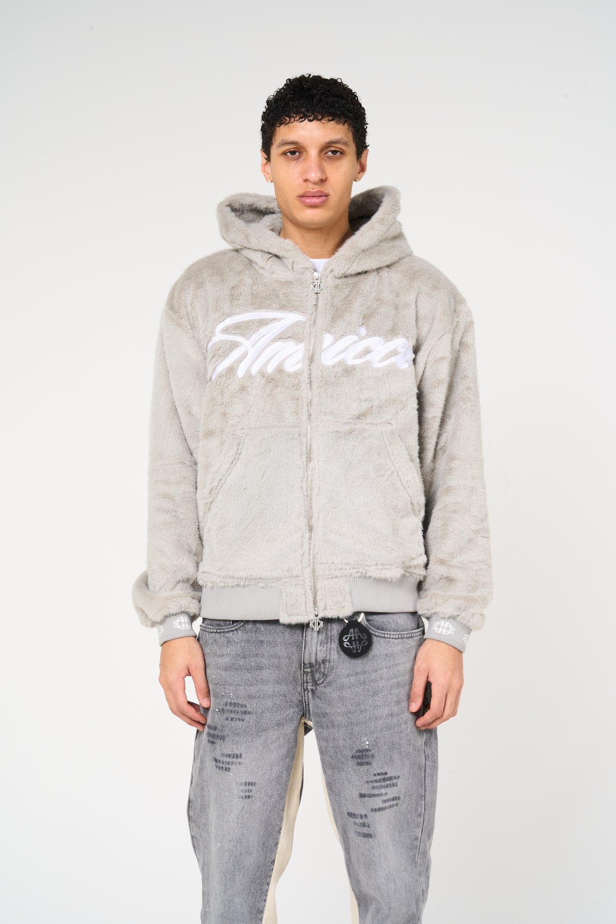 Oakley Grey Fur Hoodie