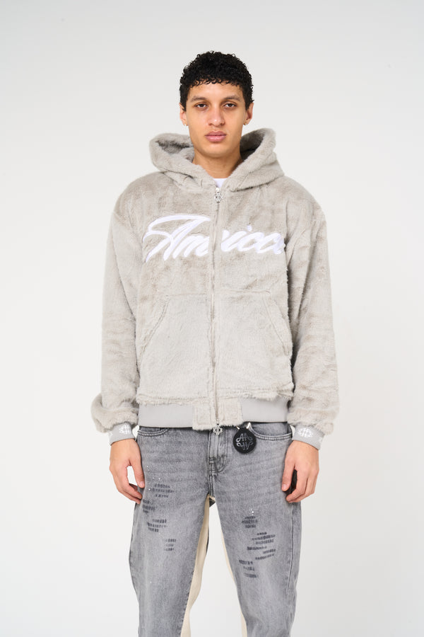 Oakley Grey Fur Hoodie