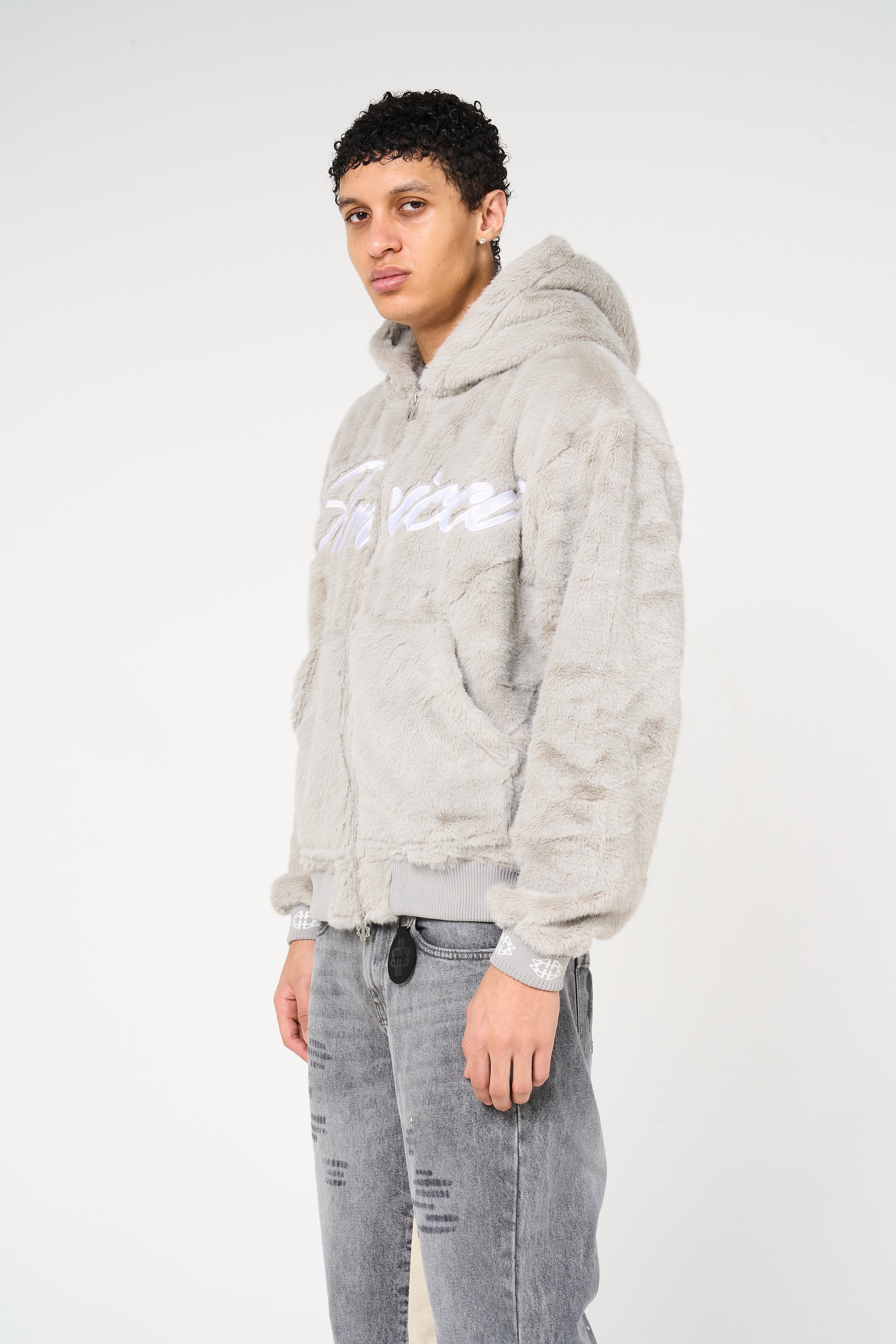 Oakley Grey Fur Hoodie