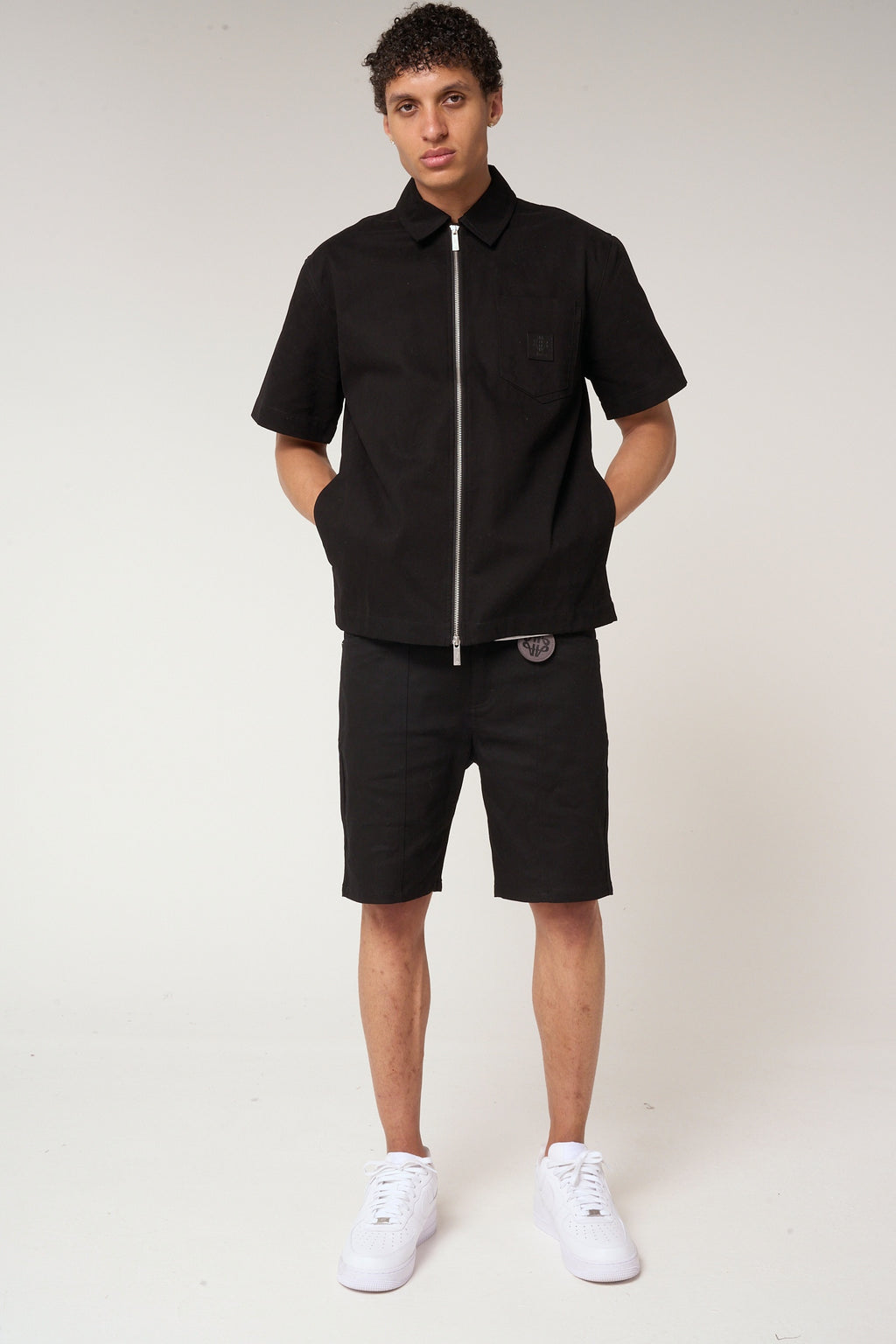 Ornell Cotton Twill Overshirt Black