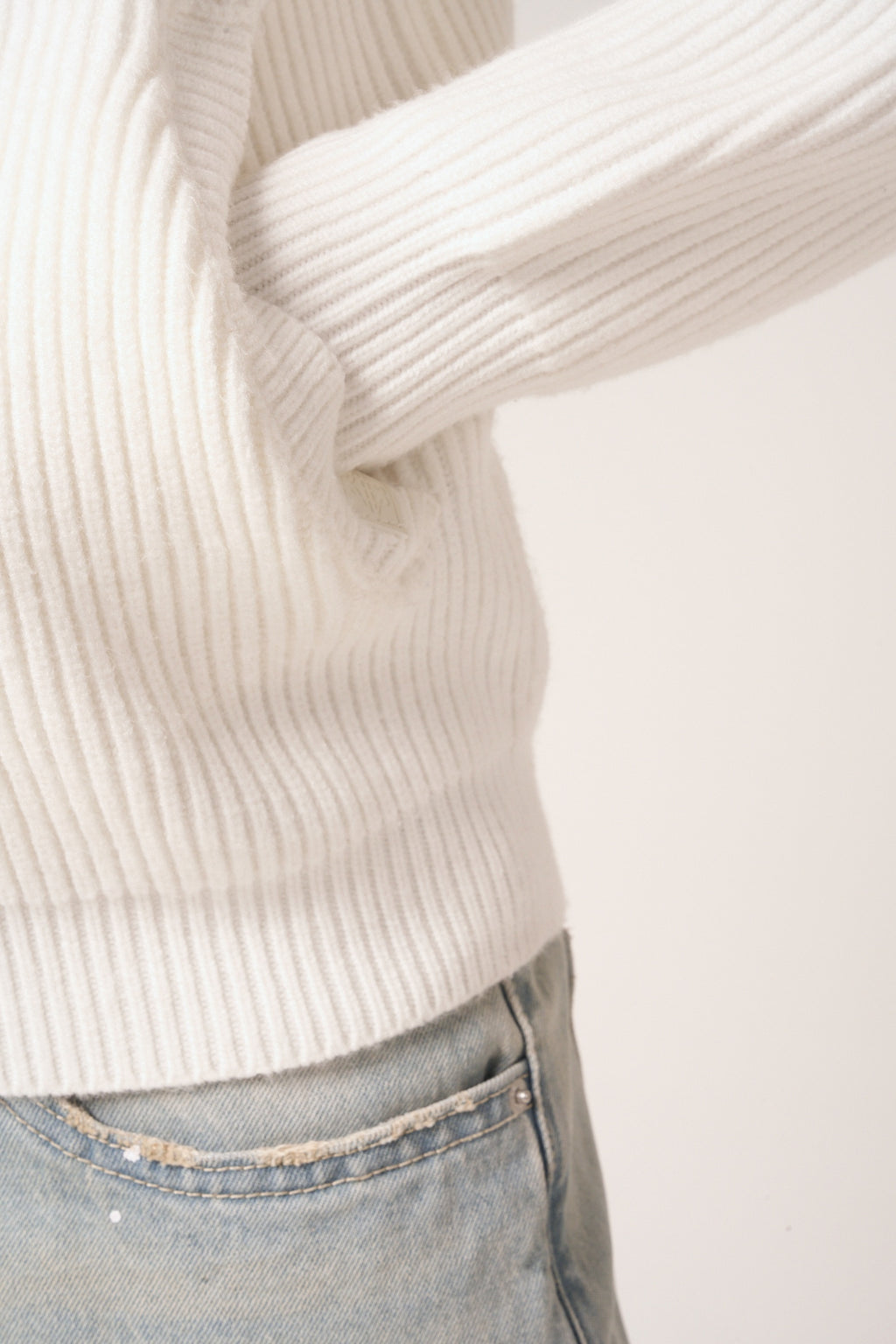 Mesa Ribbed Zip-Through Jacket White