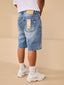 Akoya Pearl Denim Shorts Blue