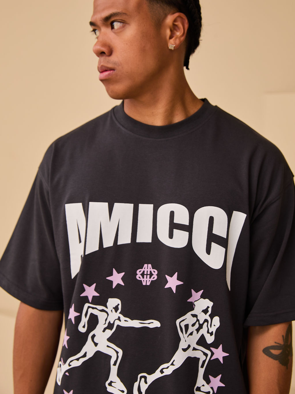 Direction Black Graphic T Shirt