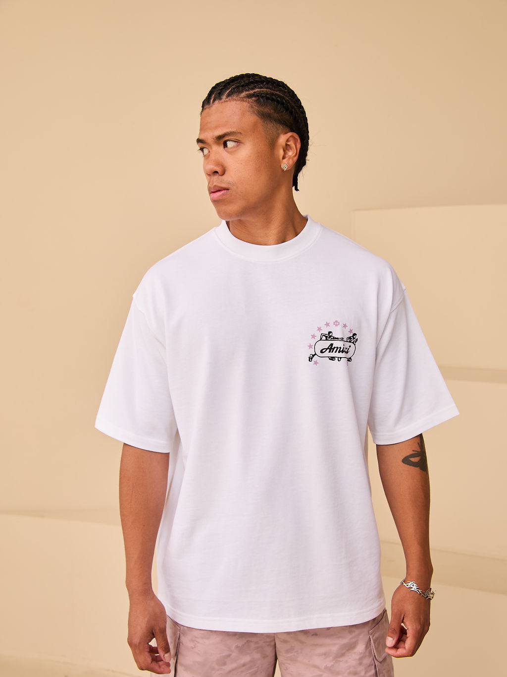 Camiseta gráfica Hasten blanca