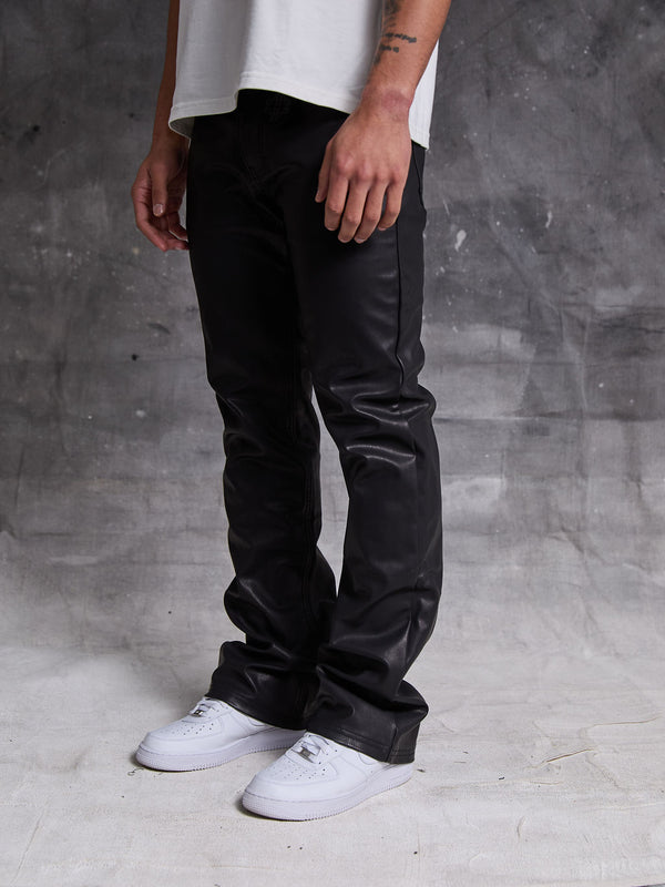 Pantalón de Cuero Negro Dario