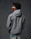 Rafel Leather Zip Hoodie Grey