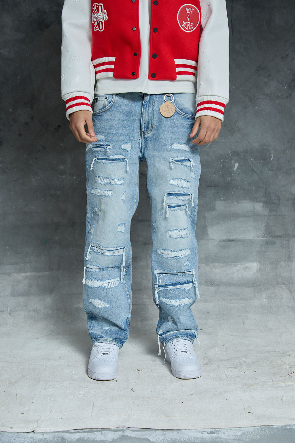 Manuel Lichtblauwe Gescheurde Jeans