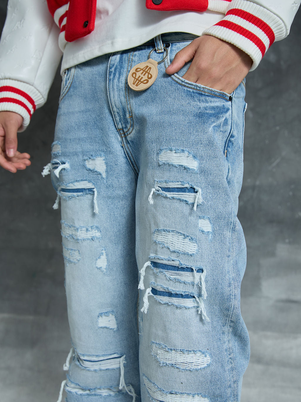 Manuel Lichtblauwe Gescheurde Jeans