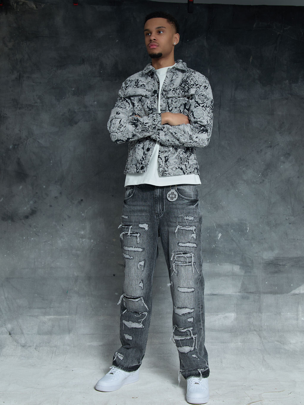 Manuel Grey Gescheurde Jeans
