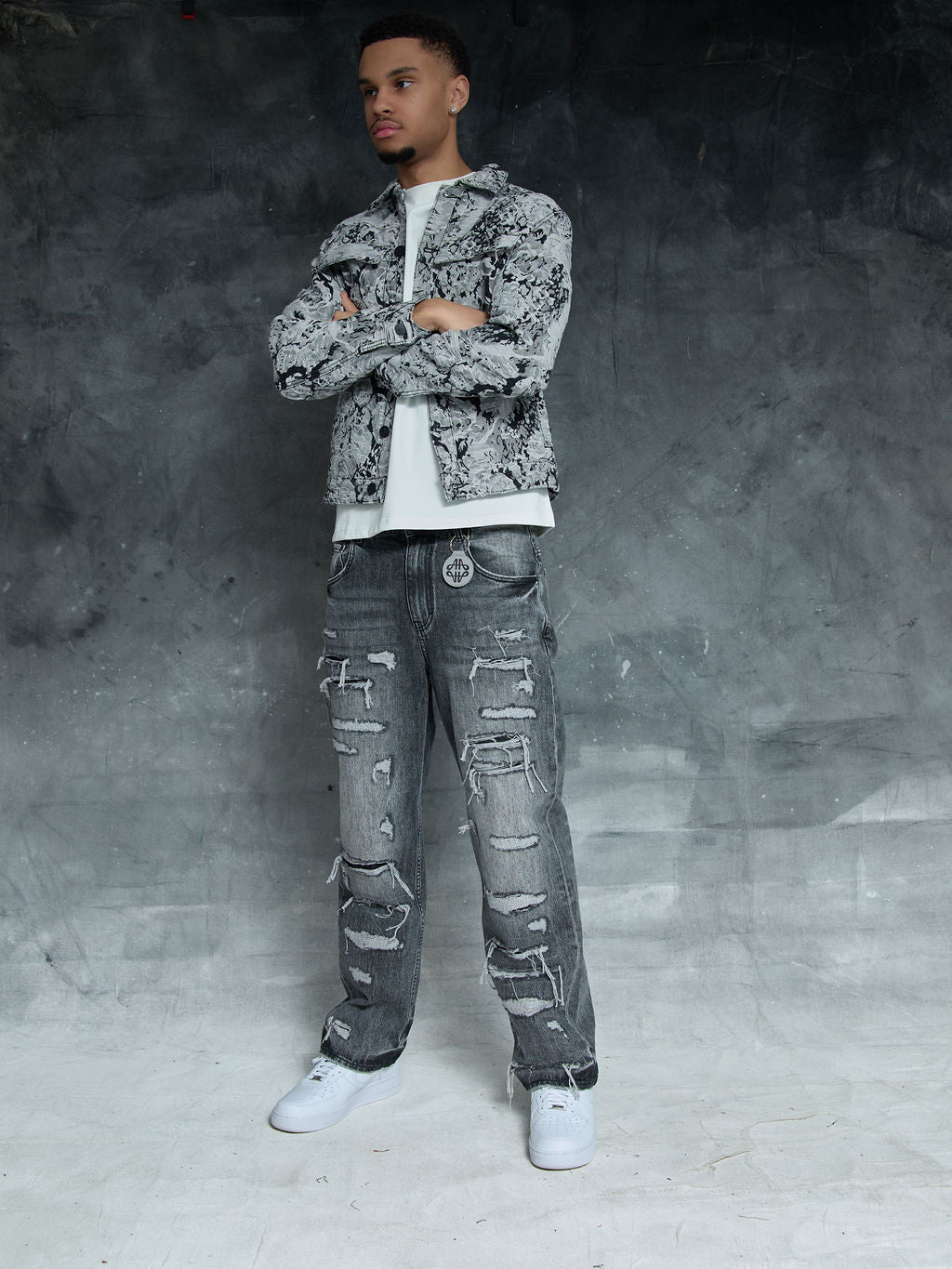 Manuel Grey Gescheurde Jeans