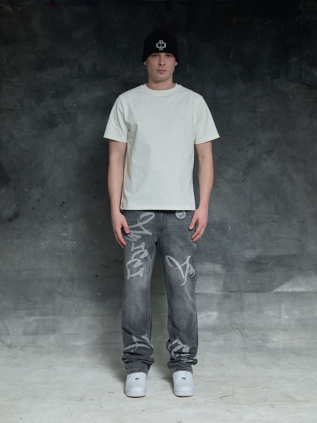 Ettore Lichtgrijze Flare Jeans