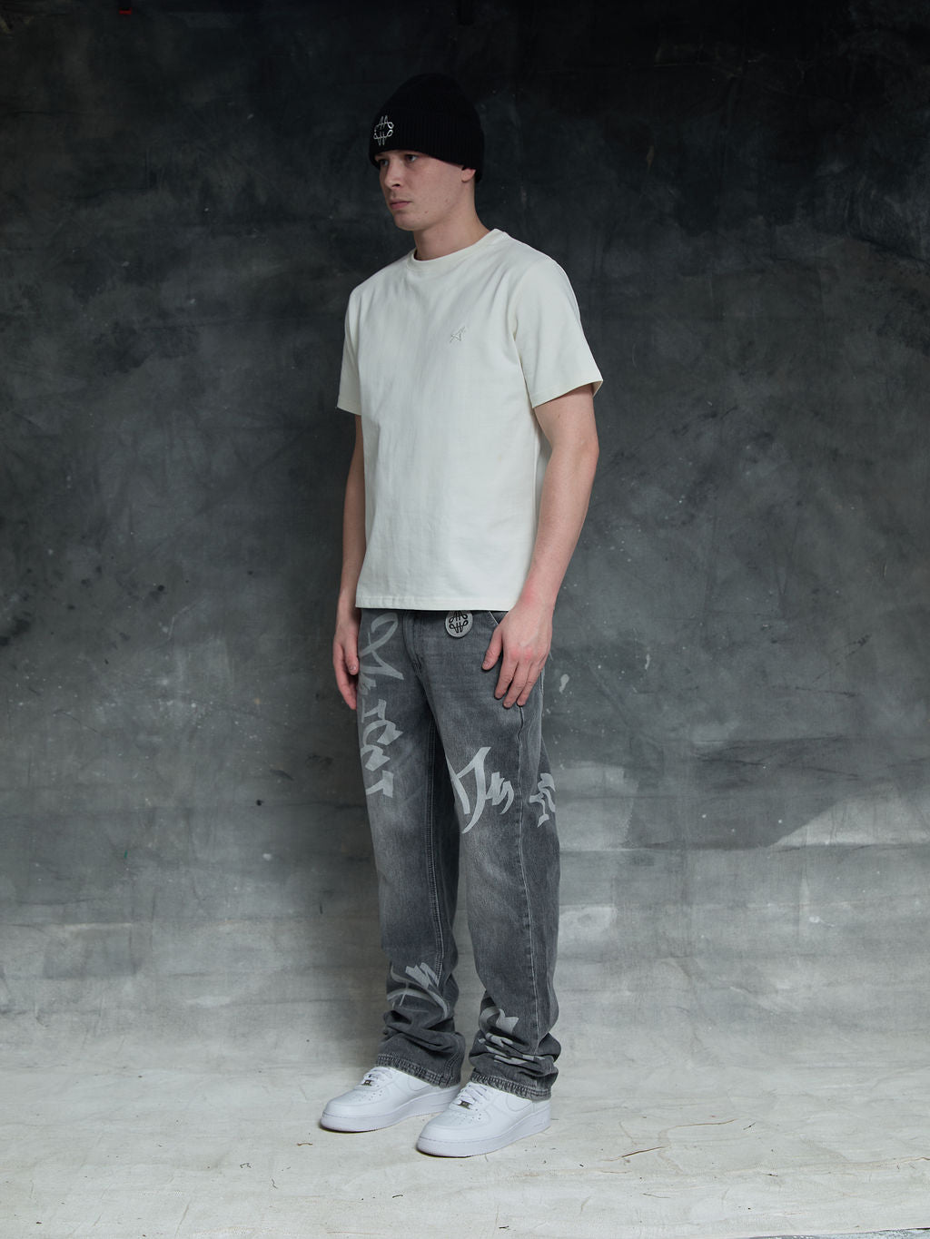Ettore Lichtgrijze Flare Jeans
