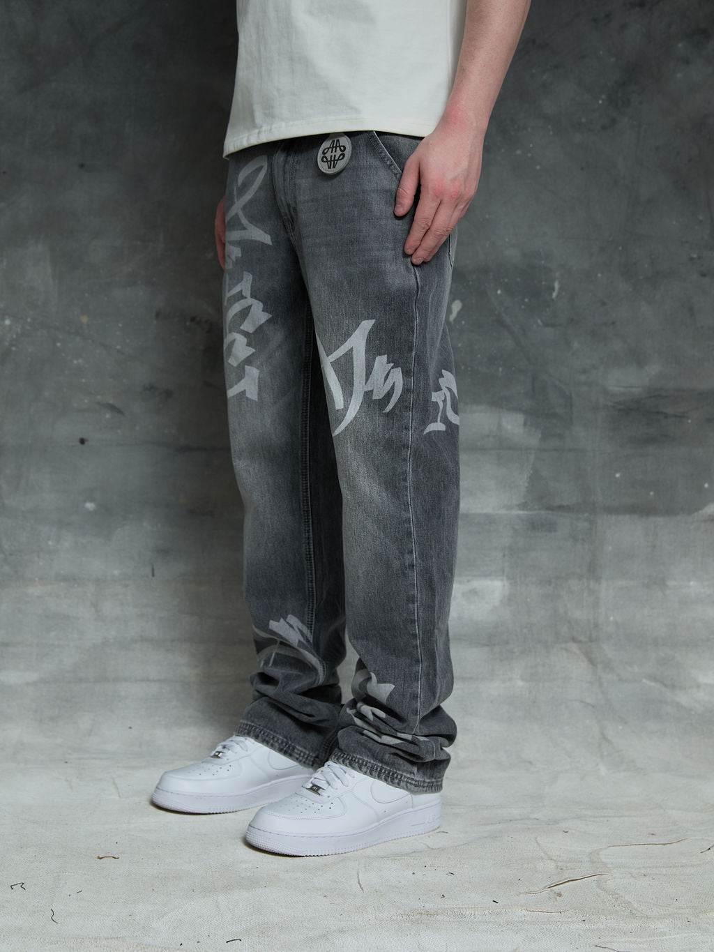 Ettore Lichtgrijze Flare Jeans