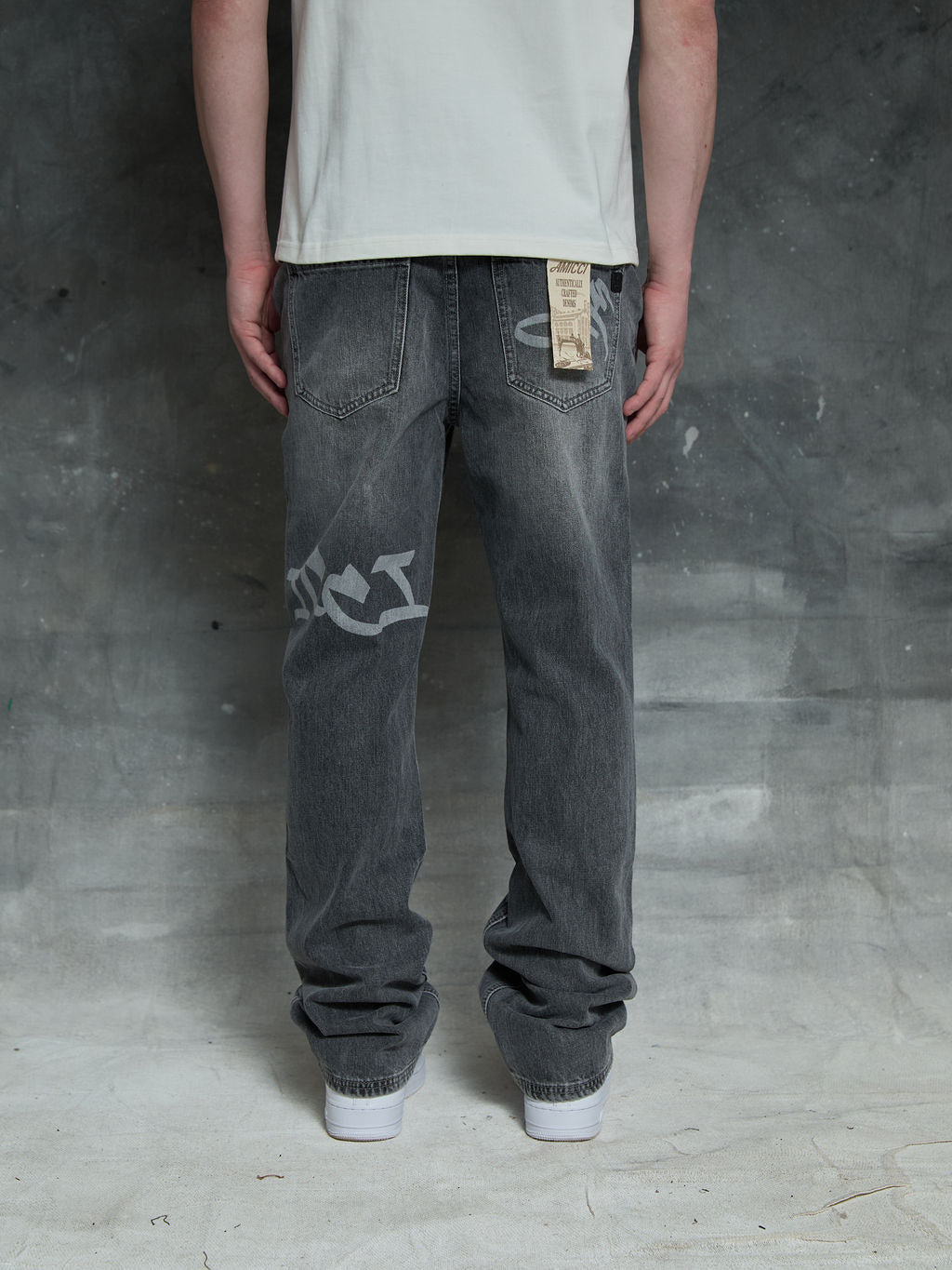 Ettore Lichtgrijze Flare Jeans