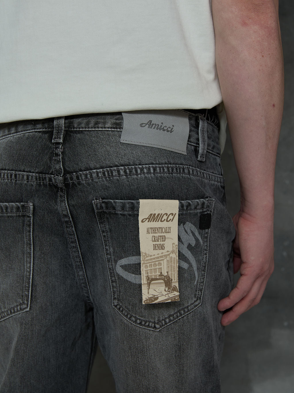 Ettore Lichtgrijze Flare Jeans